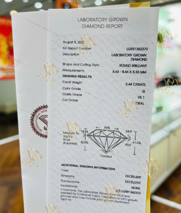 Kim Cương Nuôi Cấy Kiểm Định IGI (MSLIGI0013)