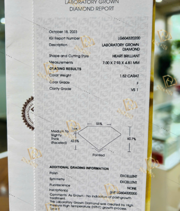 Kim Cương Nuôi Cấy Kiểm Định IGI (MSLIGI0024)