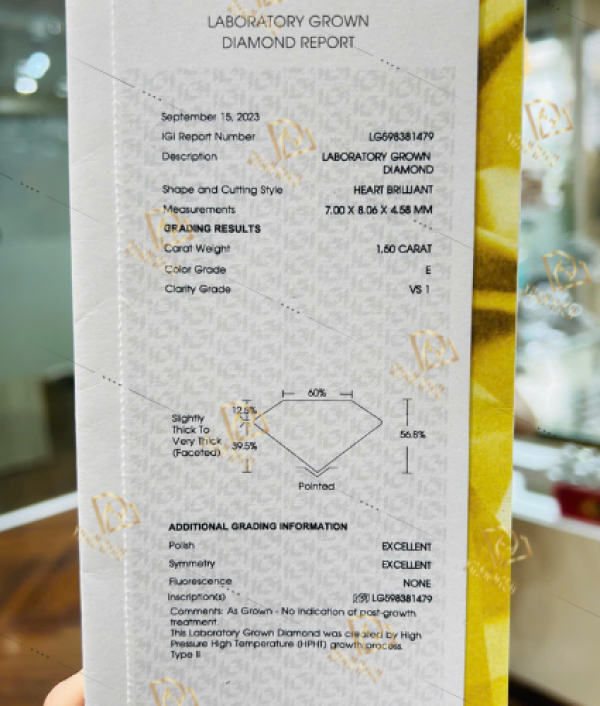 Kim Cương Nuôi Cấy Kiểm Định IGI (MSLIGI0025)