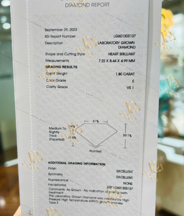 Kim Cương Nuôi Cấy Kiểm Định IGI (MSLIGI0026)