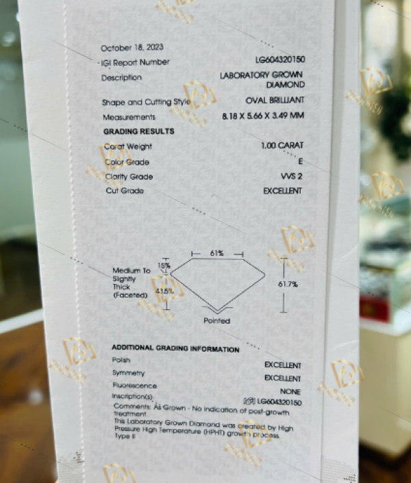 Kim Cương Nuôi Cấy Kiểm Định IGI (MSLIGI0034)