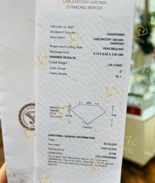 Kim Cương Nuôi Cấy Kiểm Định IGI (MSLIGI0036)