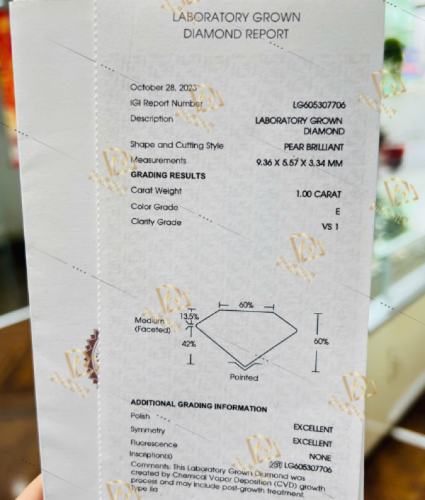 Kim Cương Nuôi Cấy Kiểm Định IGI (MSLIGI0040)