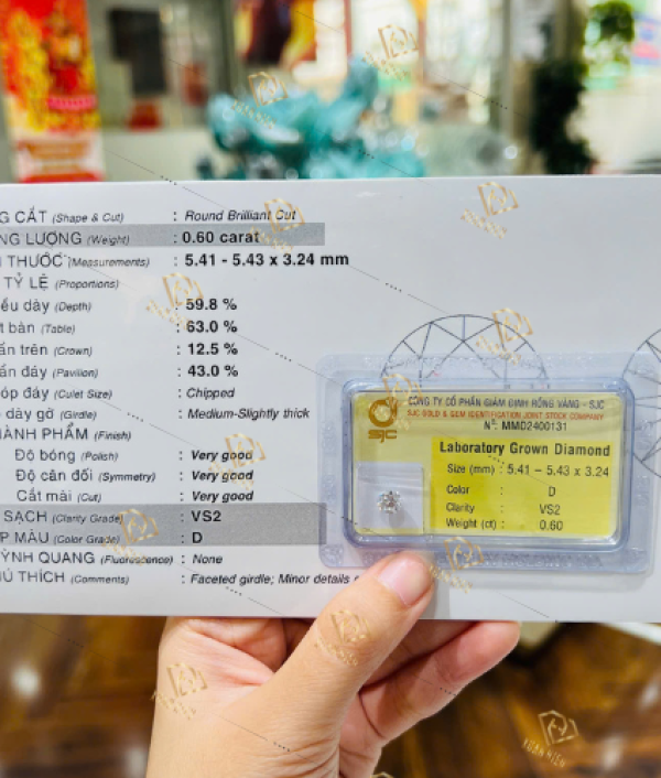 Kim Cương Nuôi Cấy Kiểm Định SJC (MSLSJC0001)