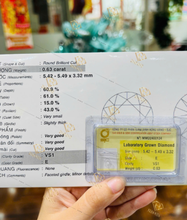 Kim Cương Nuôi Cấy Kiểm Định SJC (MSLSJC0002)