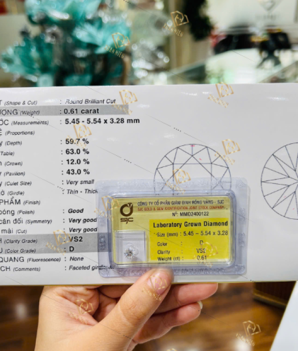 Kim Cương Nuôi Cấy Kiểm Định SJC (MSLSJC0005)